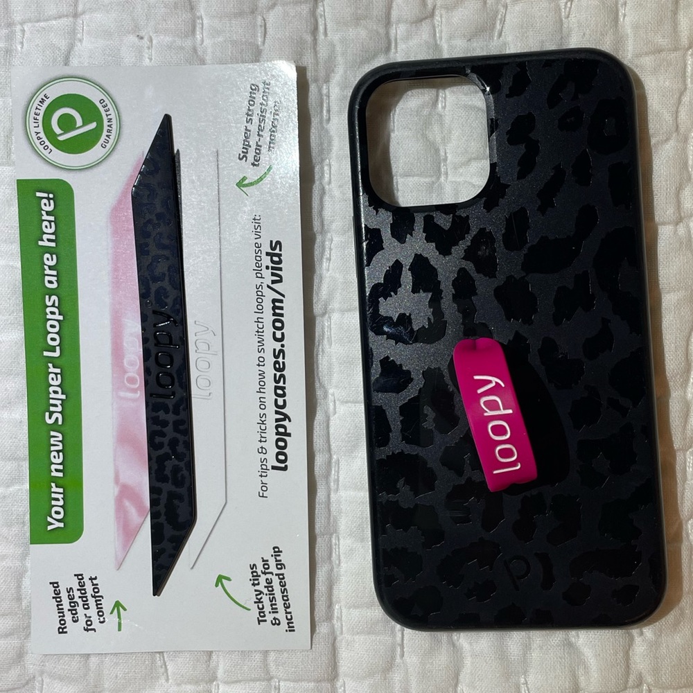 Loopy Case 12/12 Pro Black leopard Print